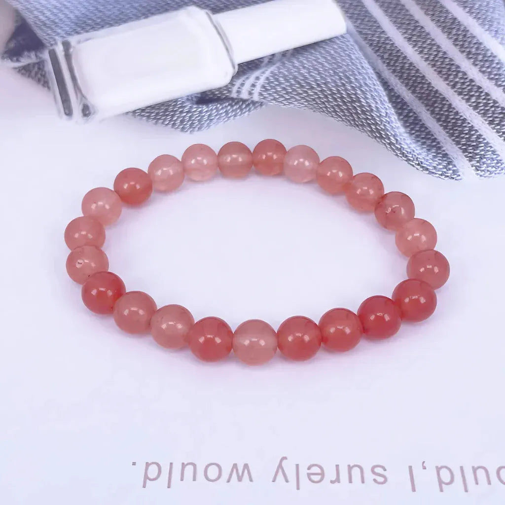 Orange Bead Bracelet For Daily Wellness Rituals - 8mm