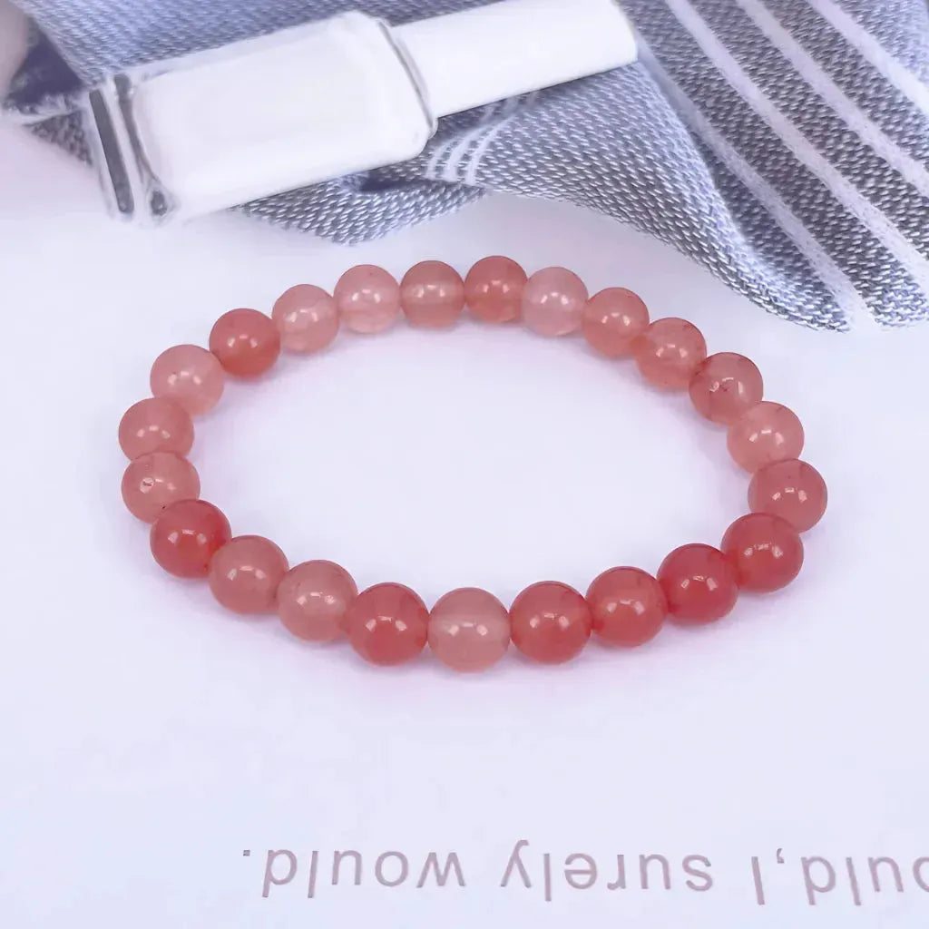 Orange Bead Bracelet For Daily Wellness Rituals - 8mm