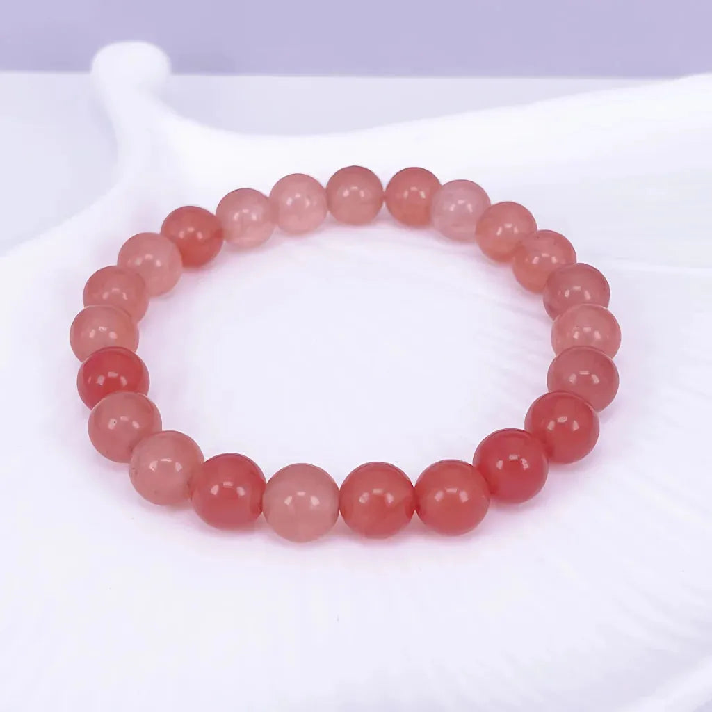 Orange Bead Bracelet For Daily Wellness Rituals - 8mm