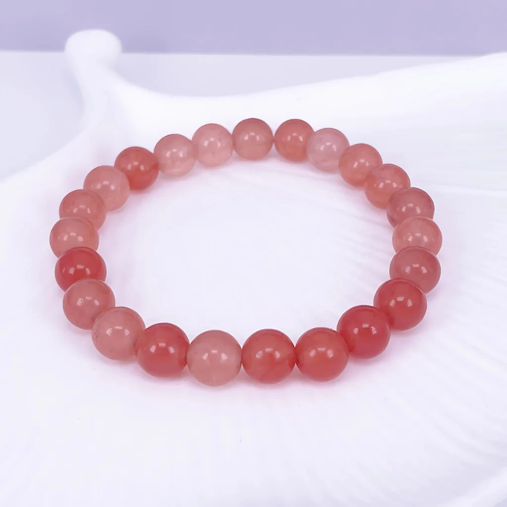 Orange Bead Bracelet For Daily Wellness Rituals - 8mm