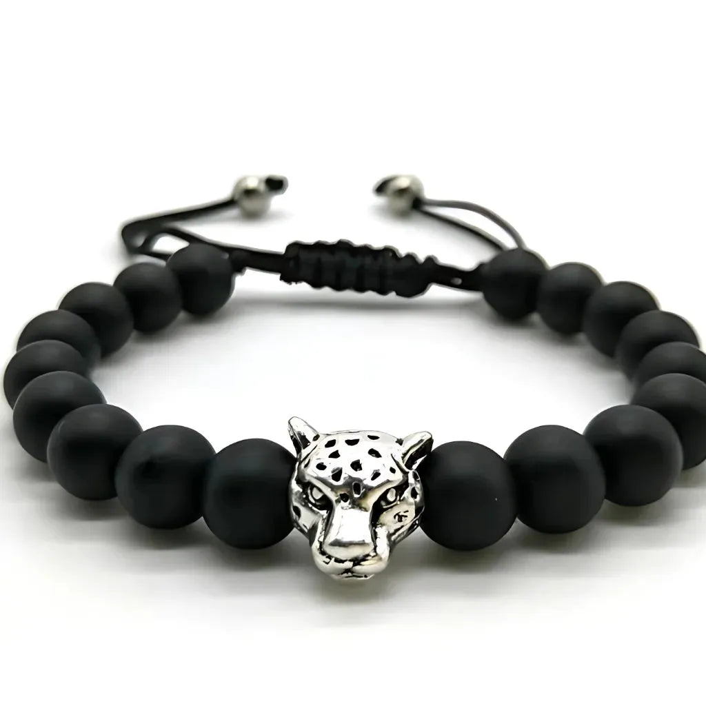 Panther Charm Agate Bead Bracelts Unisex - 1 Style
