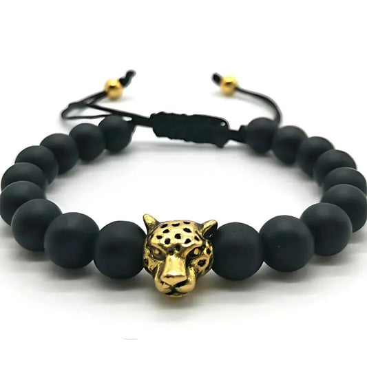 Panther Charm Agate Bead Bracelts Unisex - 2 Style