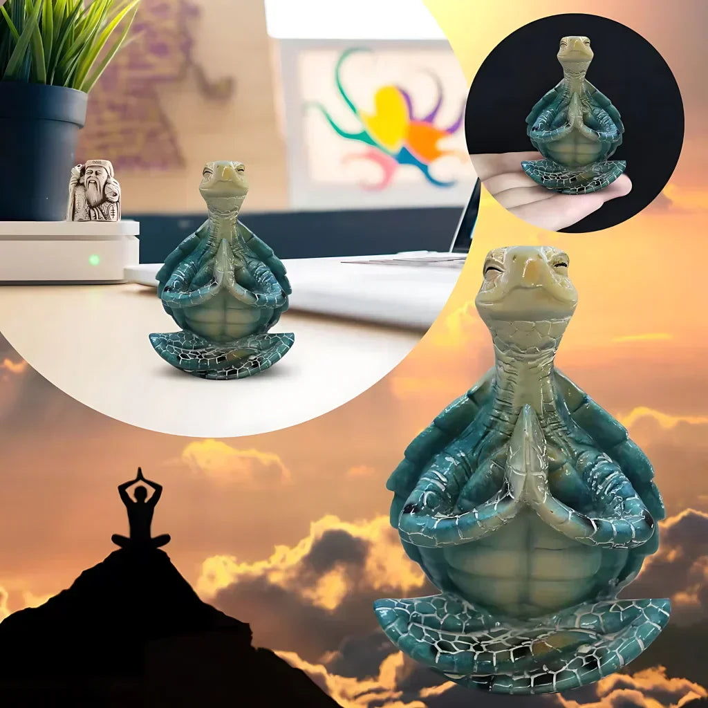 Peaceful Meditating Turtle Resin Yoga Ornament - Yoga Turtle