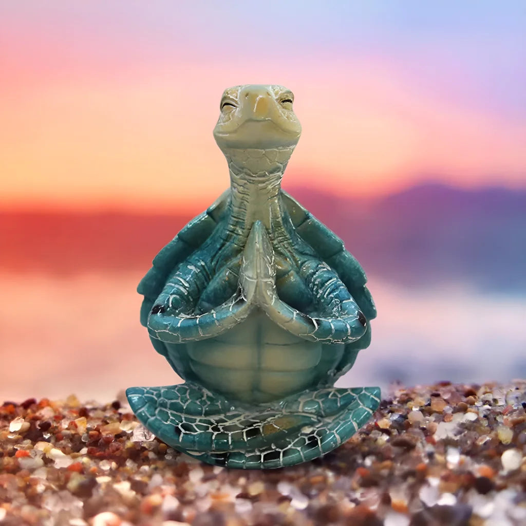 Peaceful Meditating Turtle Resin Yoga Ornament - Yoga Turtle