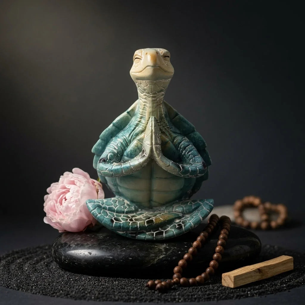 Peaceful Meditating Turtle Resin Yoga Ornament - Yoga Turtle