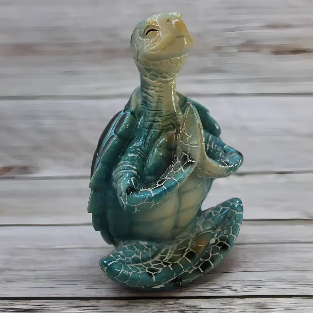 Peaceful Meditating Turtle Resin Yoga Ornament - Yoga Turtle