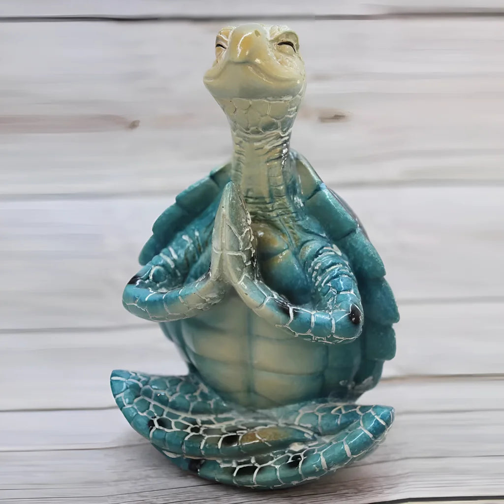 Peaceful Meditating Turtle Resin Yoga Ornament - Yoga Turtle