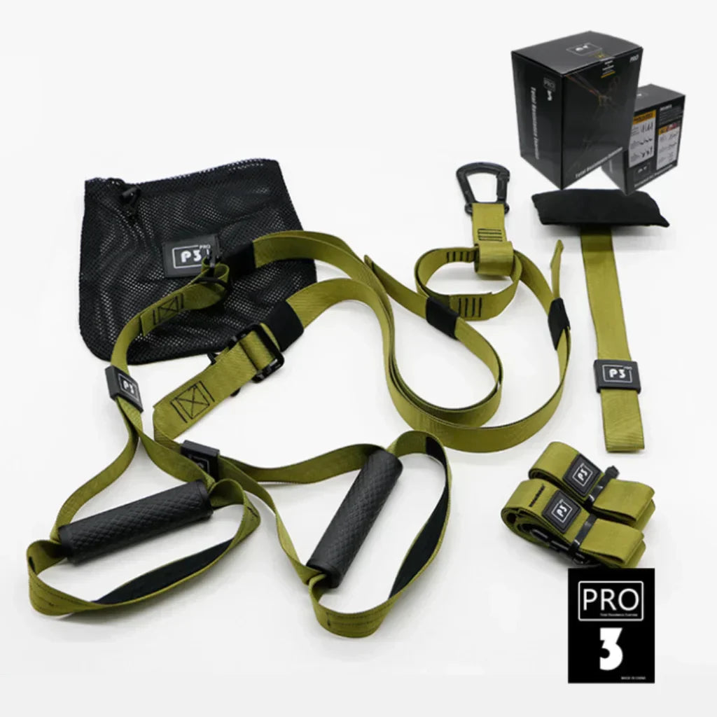 Physical Therapy Stretching Straps With Suspension System - Army Green / No box