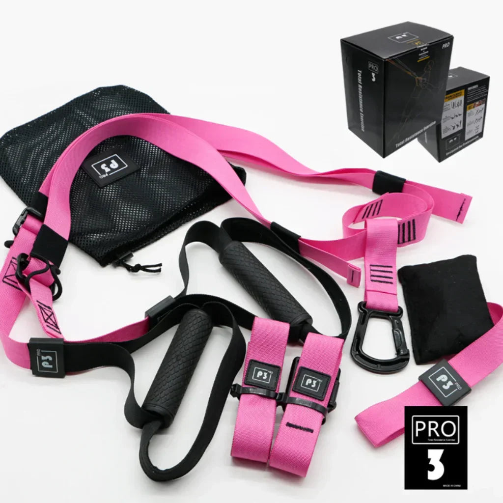 Physical Therapy Stretching Straps With Suspension System - Pink / No box