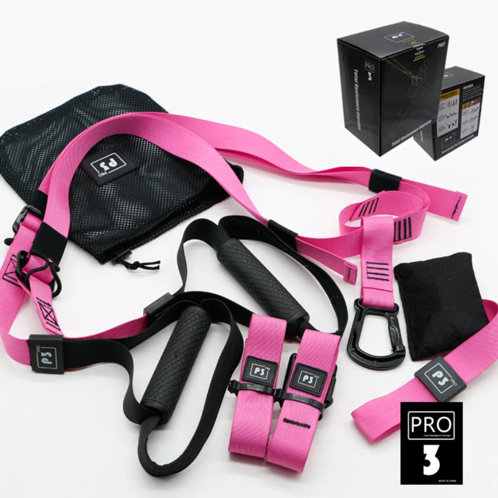 Physical Therapy Stretching Straps With Suspension System - Pink / No box