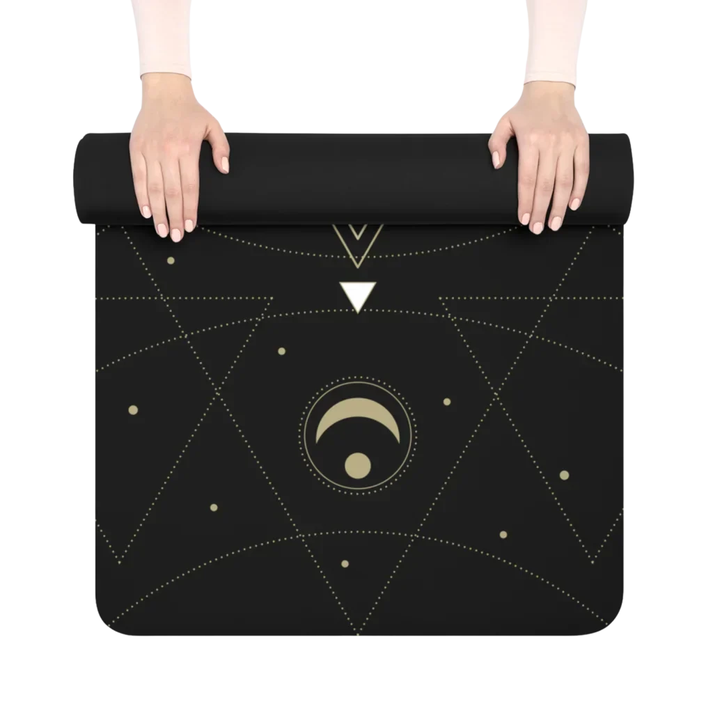 Pilates Yoga Mat With Sacred Celestial Symbols - 24x68