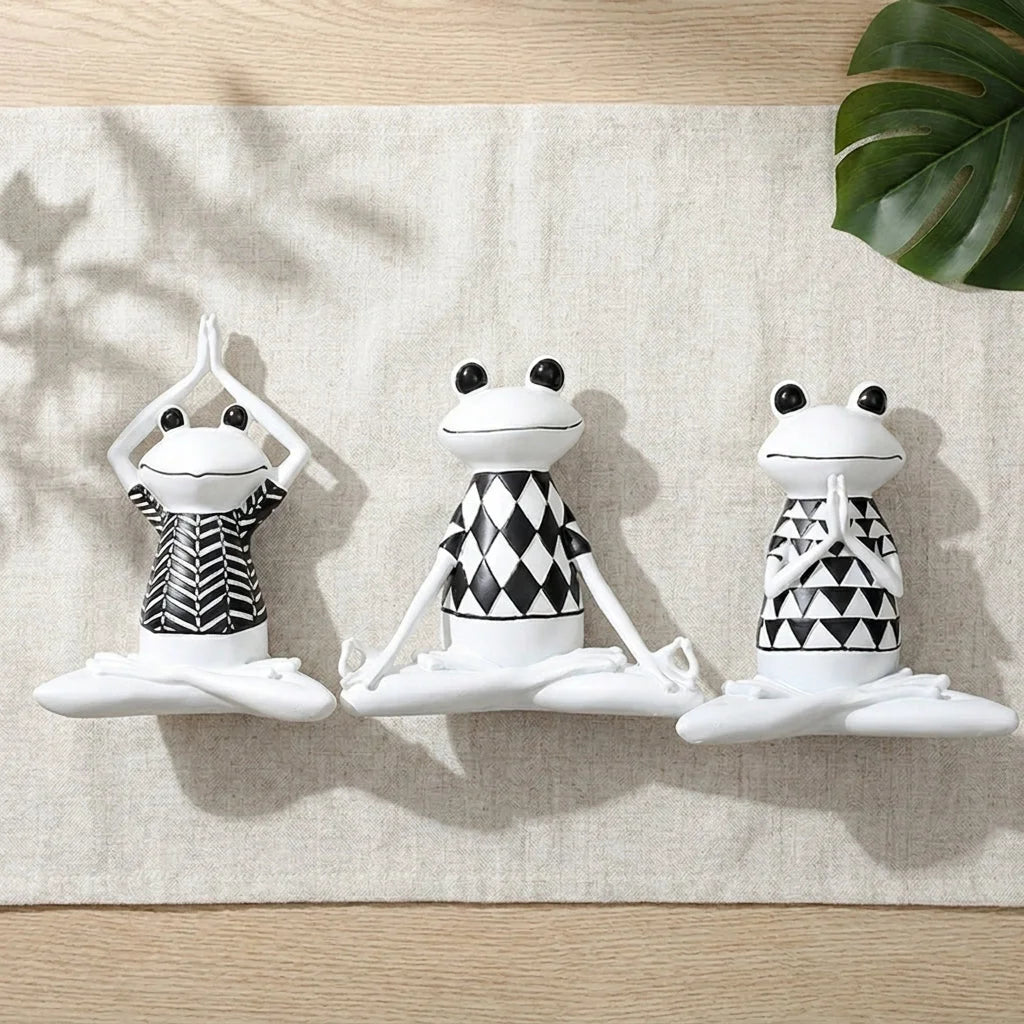 Playful Frog Yoga Statue For Calm Interiors