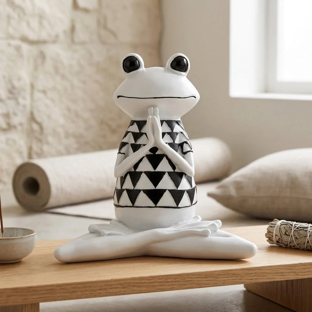 Playful Frog Yoga Statue For Calm Interiors