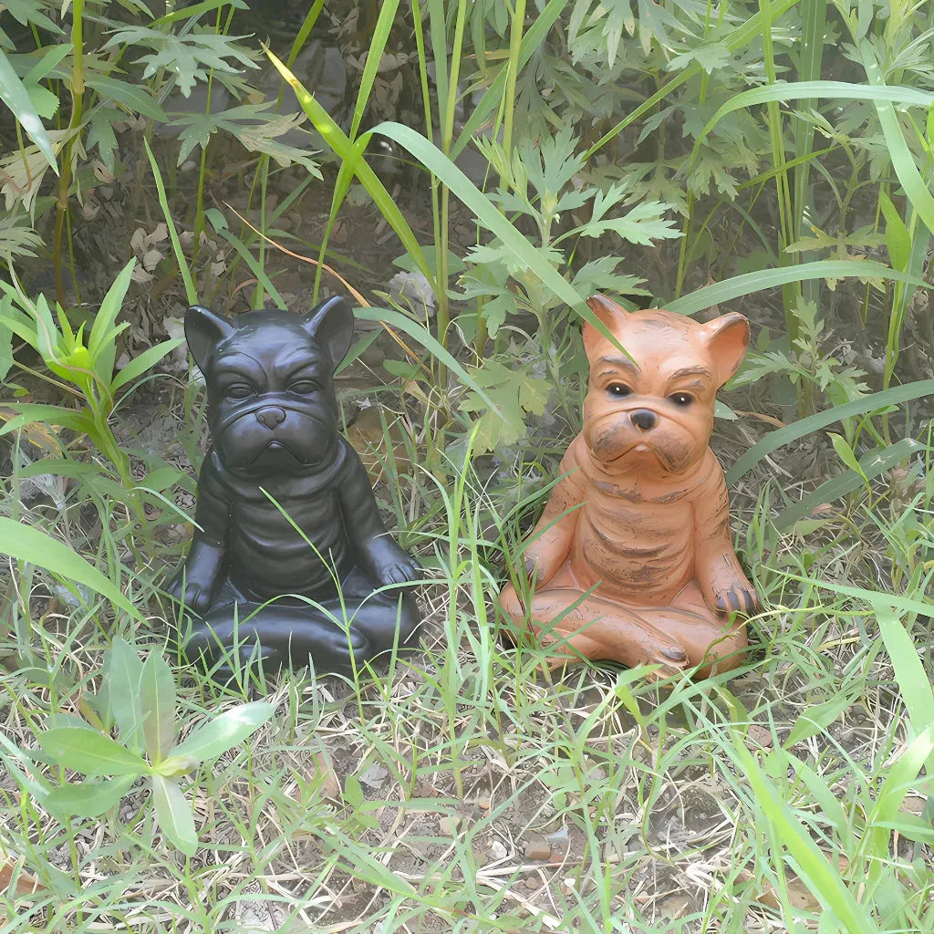 Playful Resin Yoga Dog Statue For Zen Decor