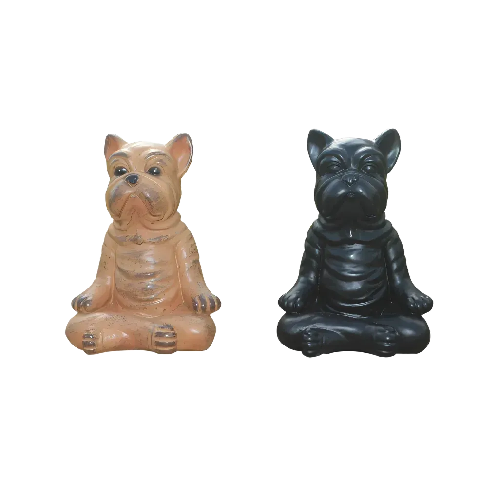 Playful Resin Yoga Dog Statue For Zen Decor