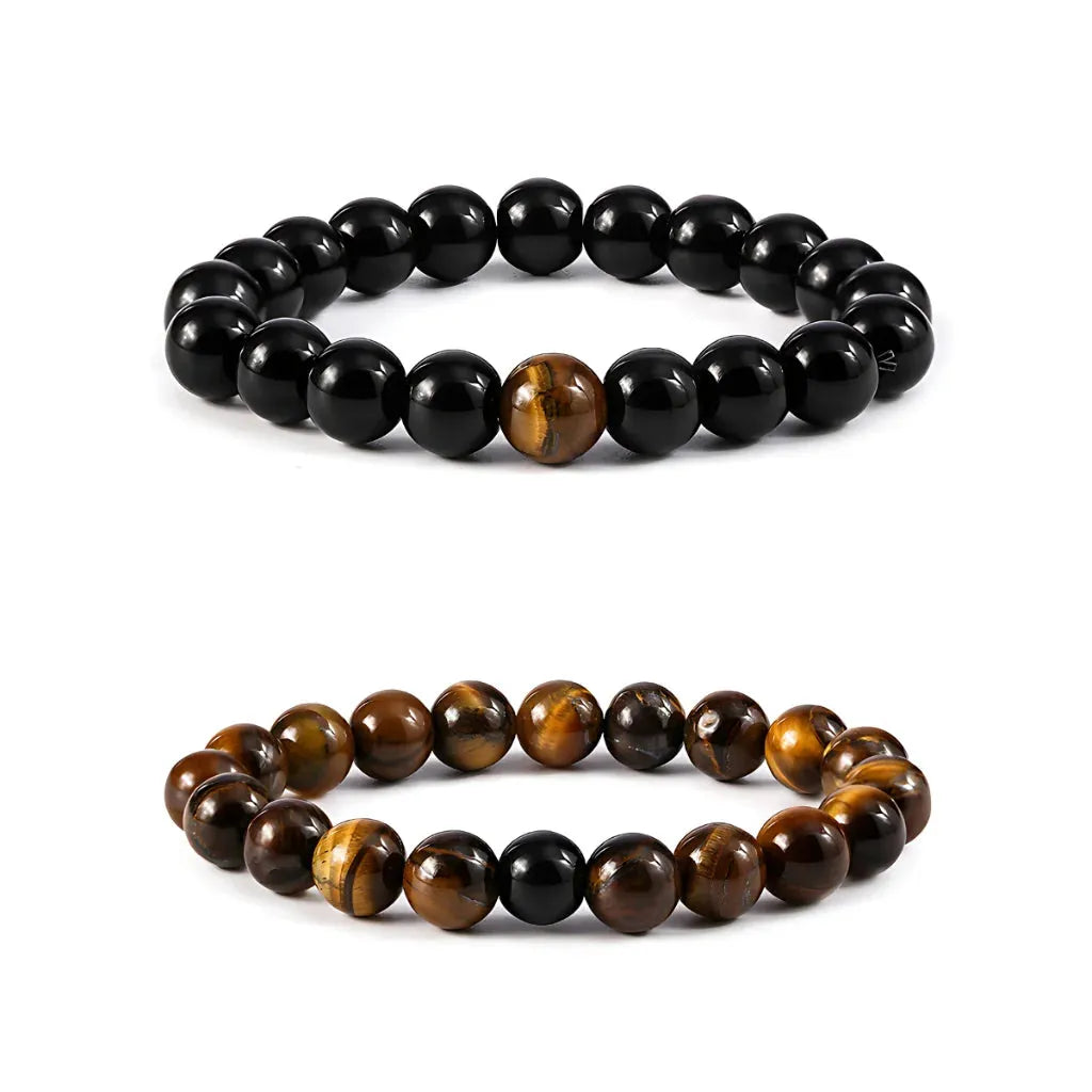 Polished Geometry Tiger Eye Bracelets