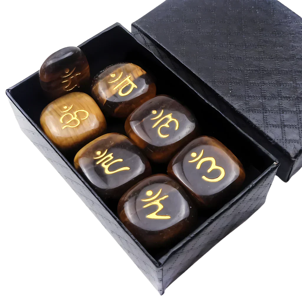 Polished Stones Chakra Set For Daily Energy Balance - Tiger Eye Stone