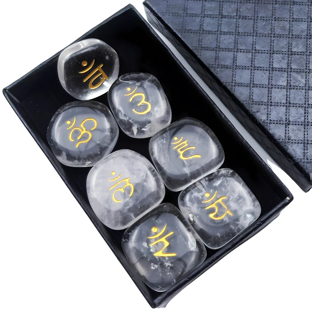 Polished Stones Chakra Set For Daily Energy Balance - White