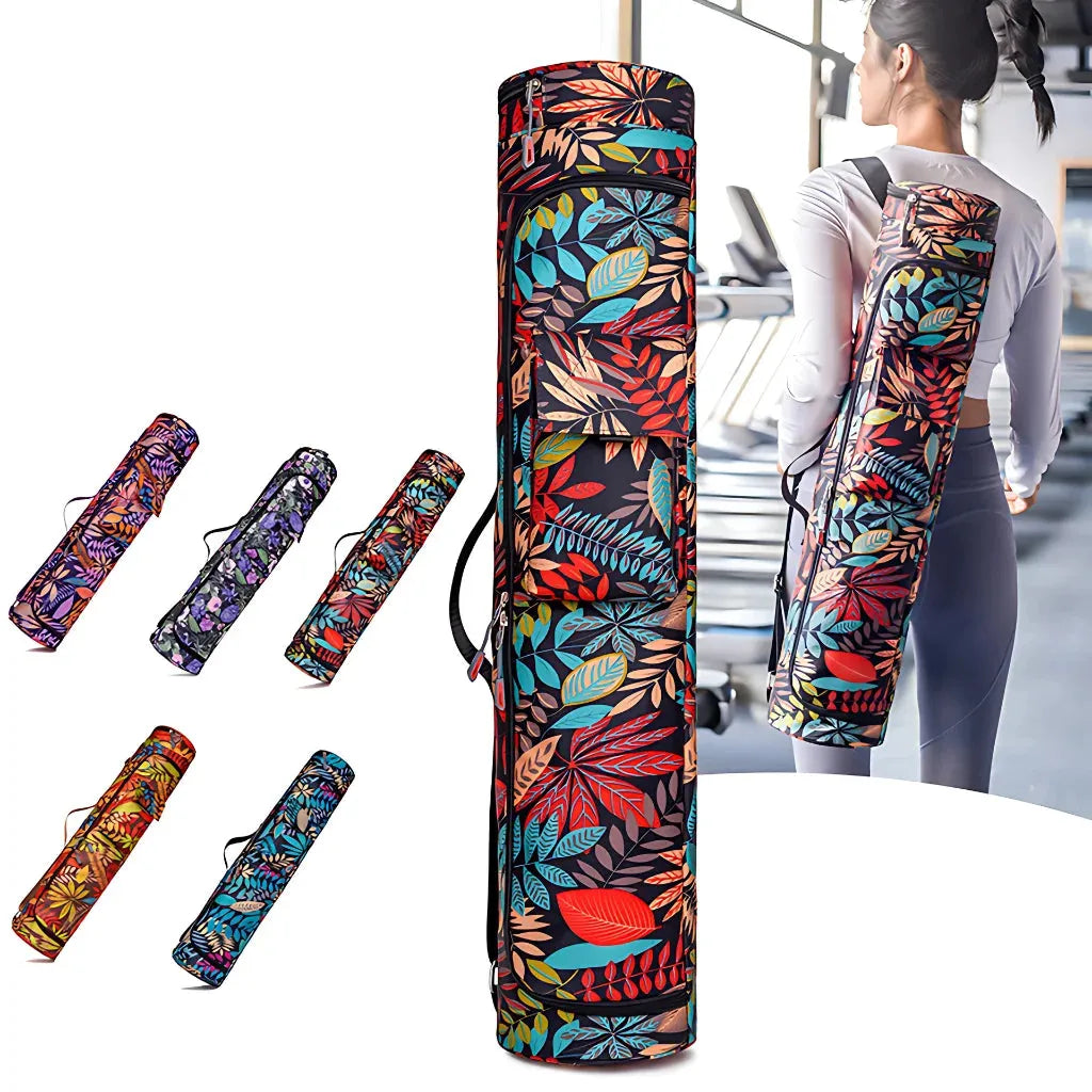 Printed Backpack Yoga Mat Bag Organizer With Strap