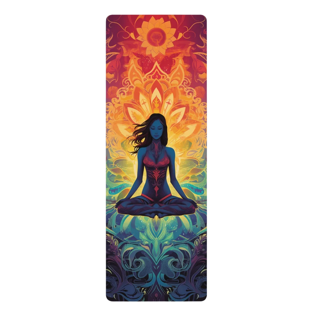 Printed Yoga Mats With Meditation Queen Design - 24x68