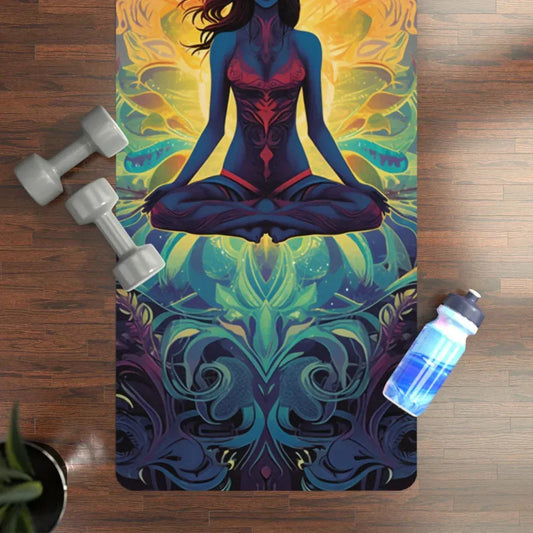 Printed Yoga Mats With Meditation Queen Design - 24x68