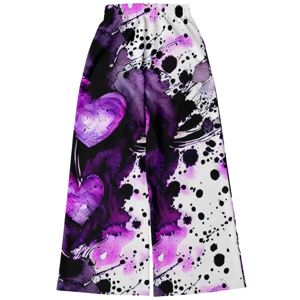 Purple Heart Flare Jogger Pants With Spiritual Energy