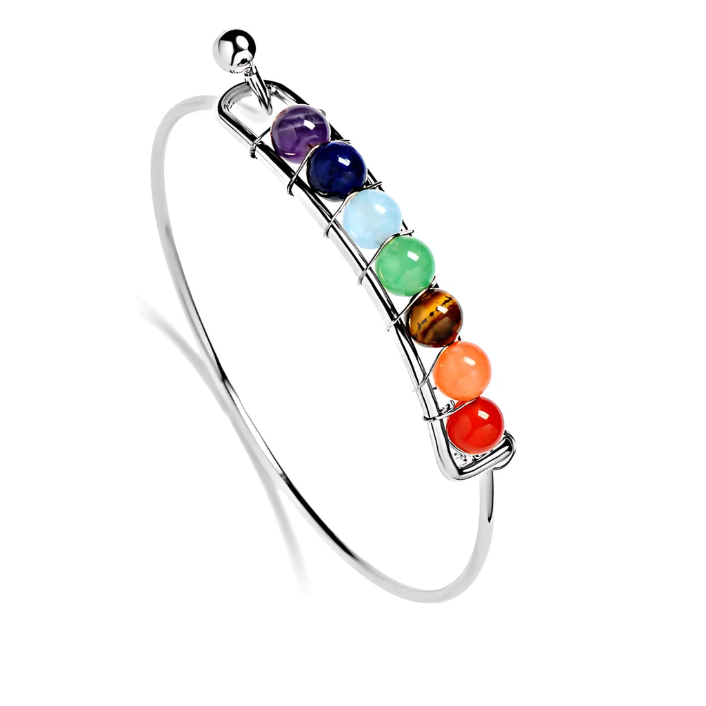 Radiation Shield Chakra Bead Bracelets - Silver