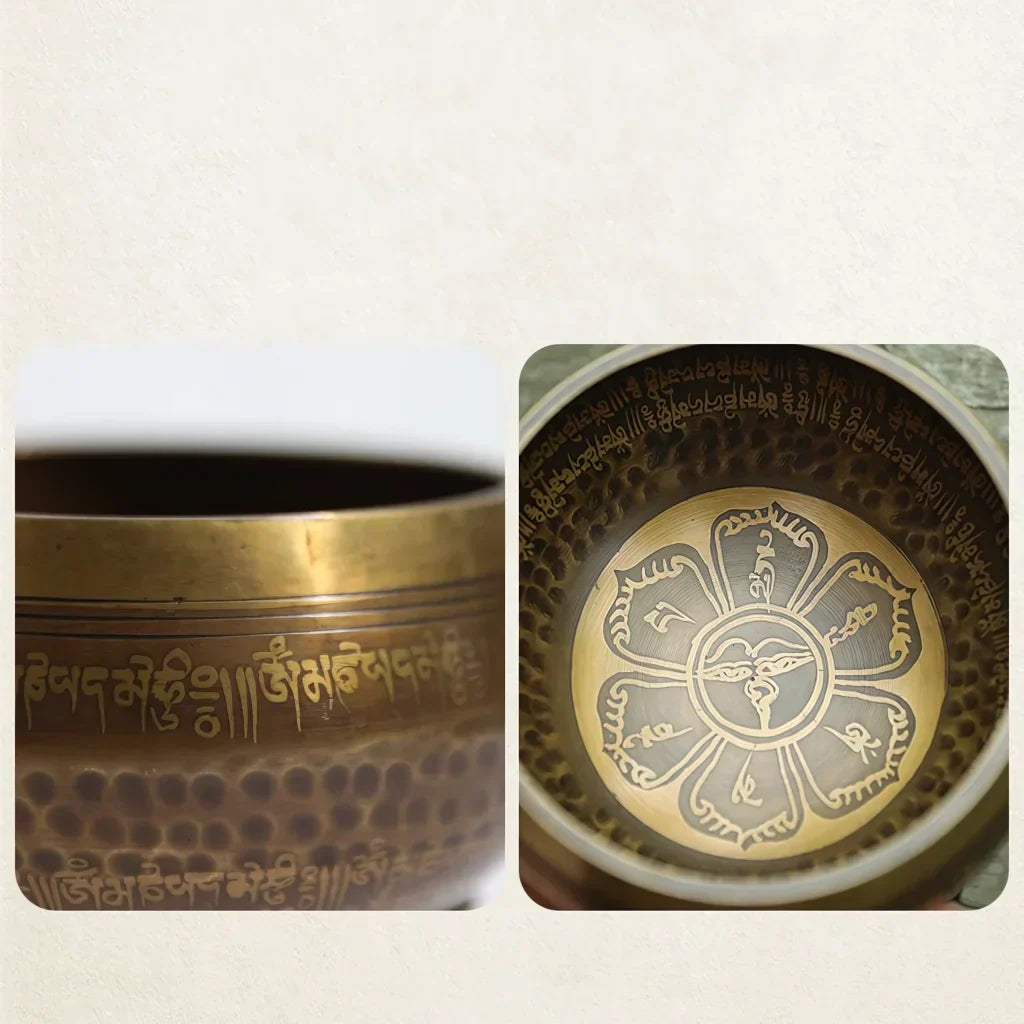 Retro Copper Tibetan Singing Bowl Set For Meditation - 11 cm