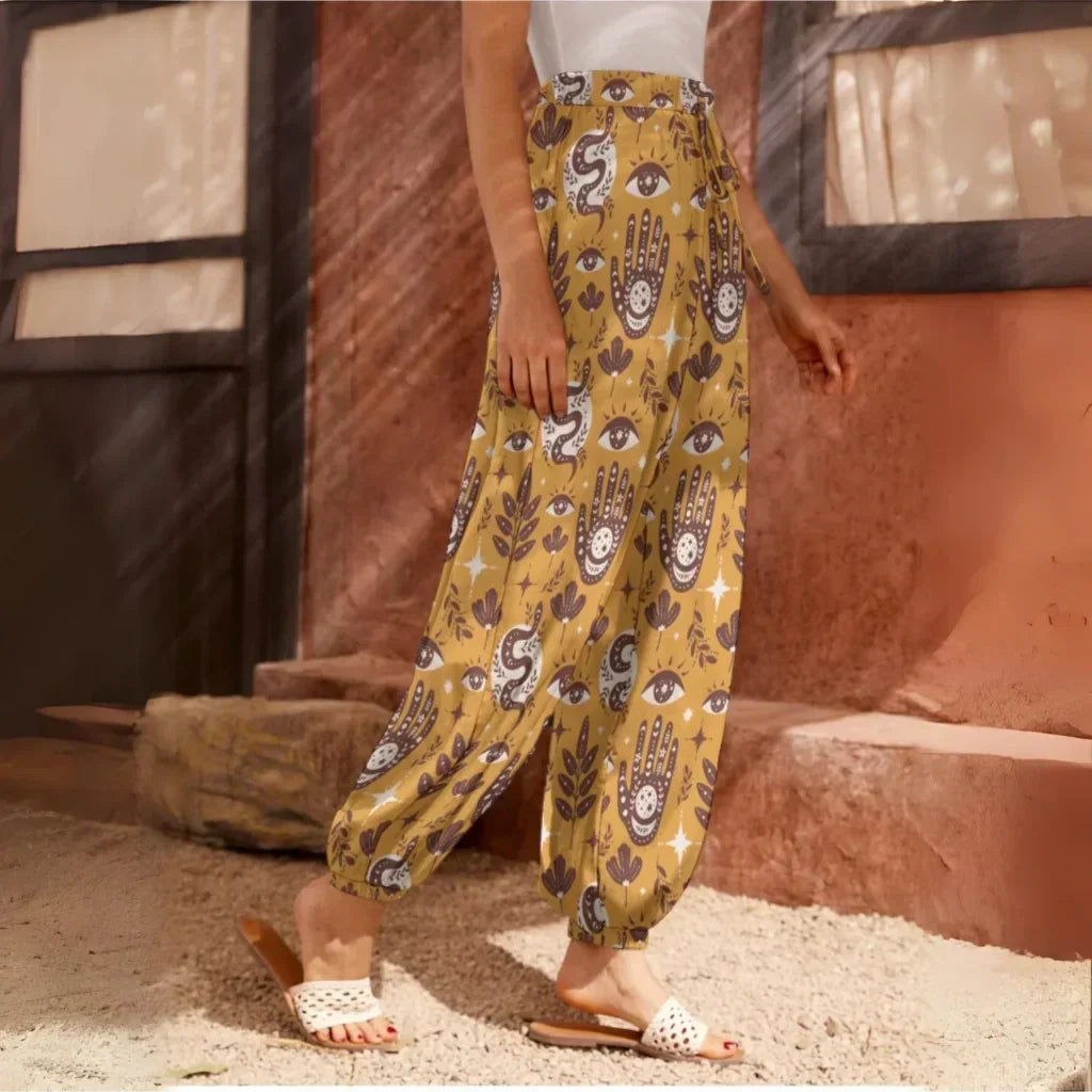 Retro Mystic Yellow Harempants For Women