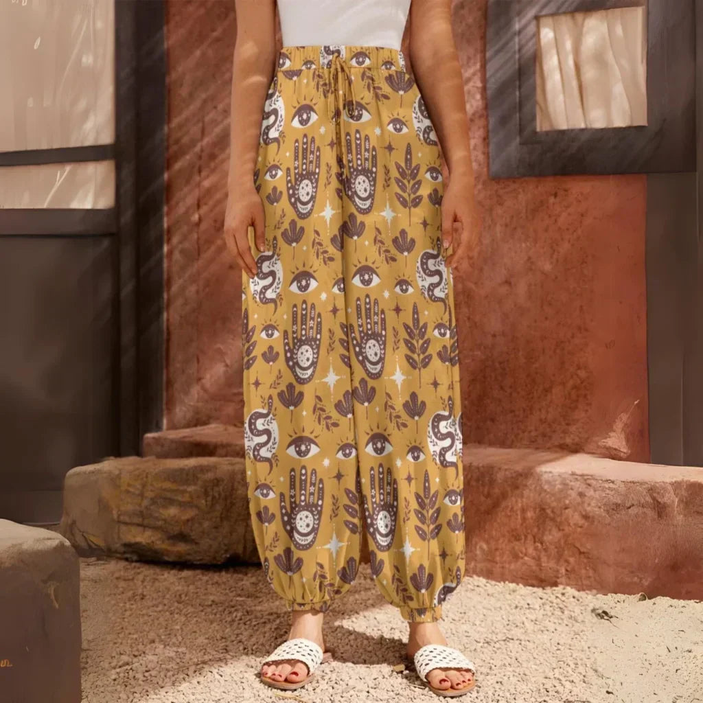 Retro Mystic Yellow Harempants For Women
