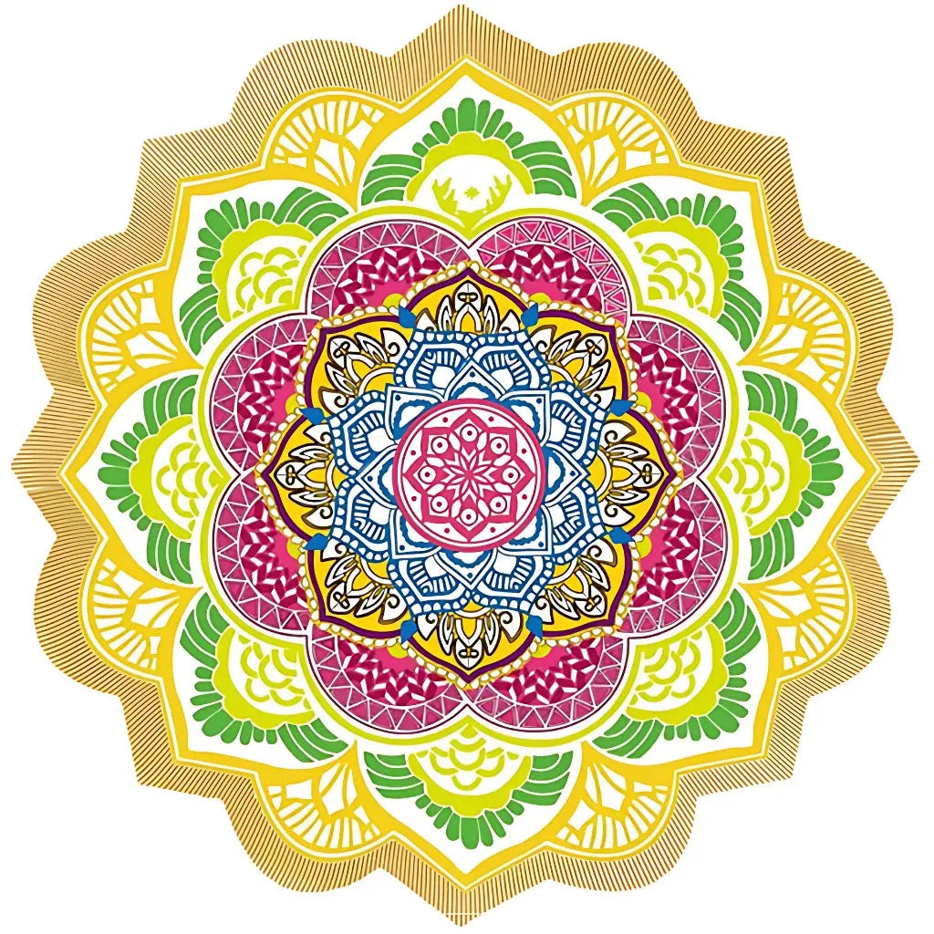 Round Boho Meditation Carpet For Mindful Living Spaces