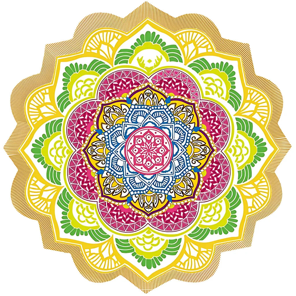 Round Boho Meditation Carpet For Mindful Living Spaces