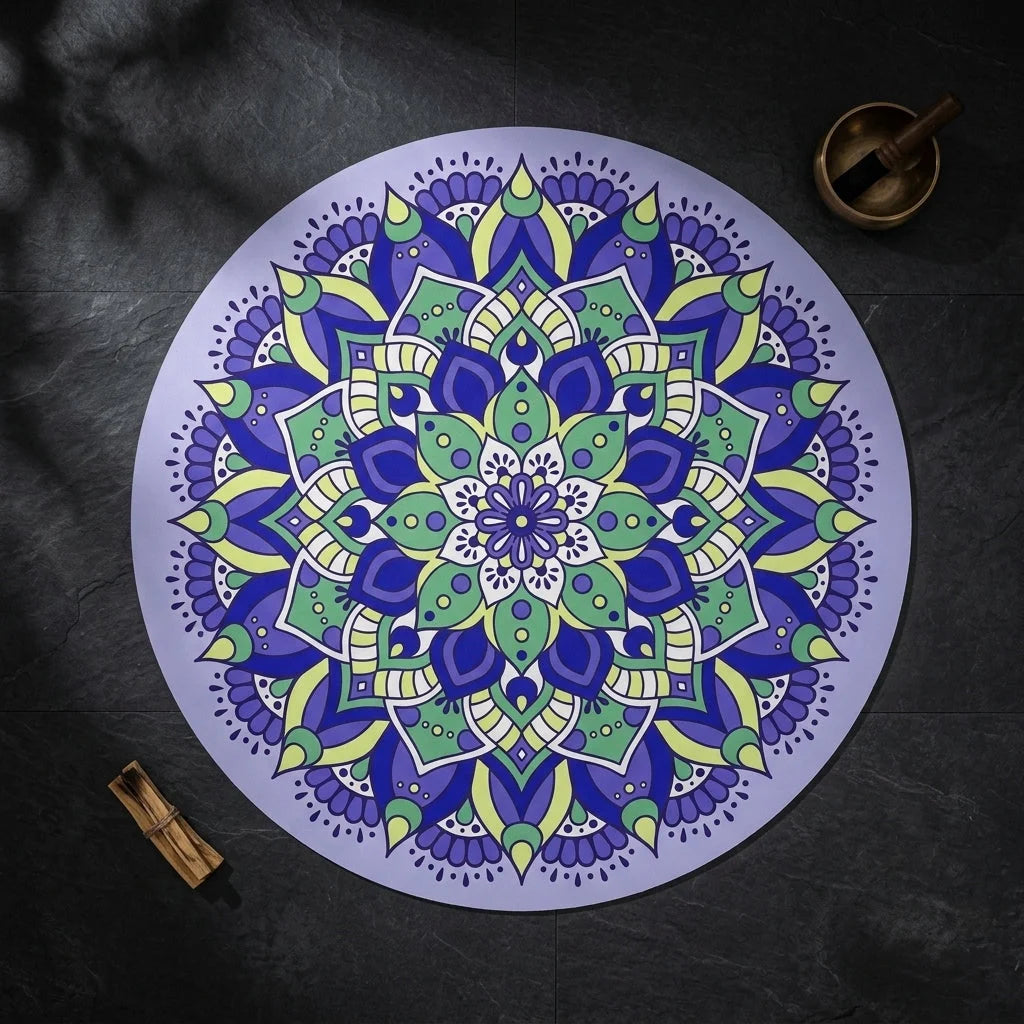 Round Yoga Mats Large With Non-Slip Natural Rubber