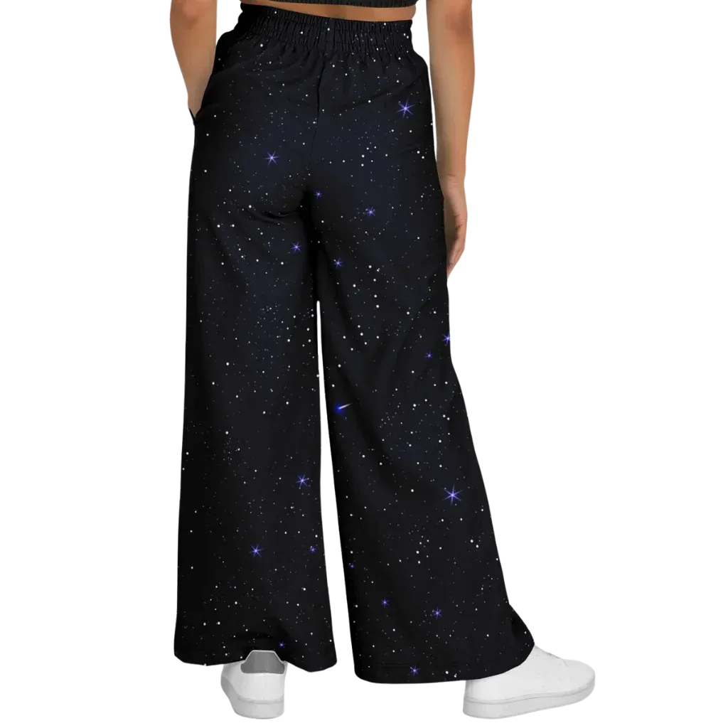 Sacred Geometry Flare Jogger With Night Sky Design