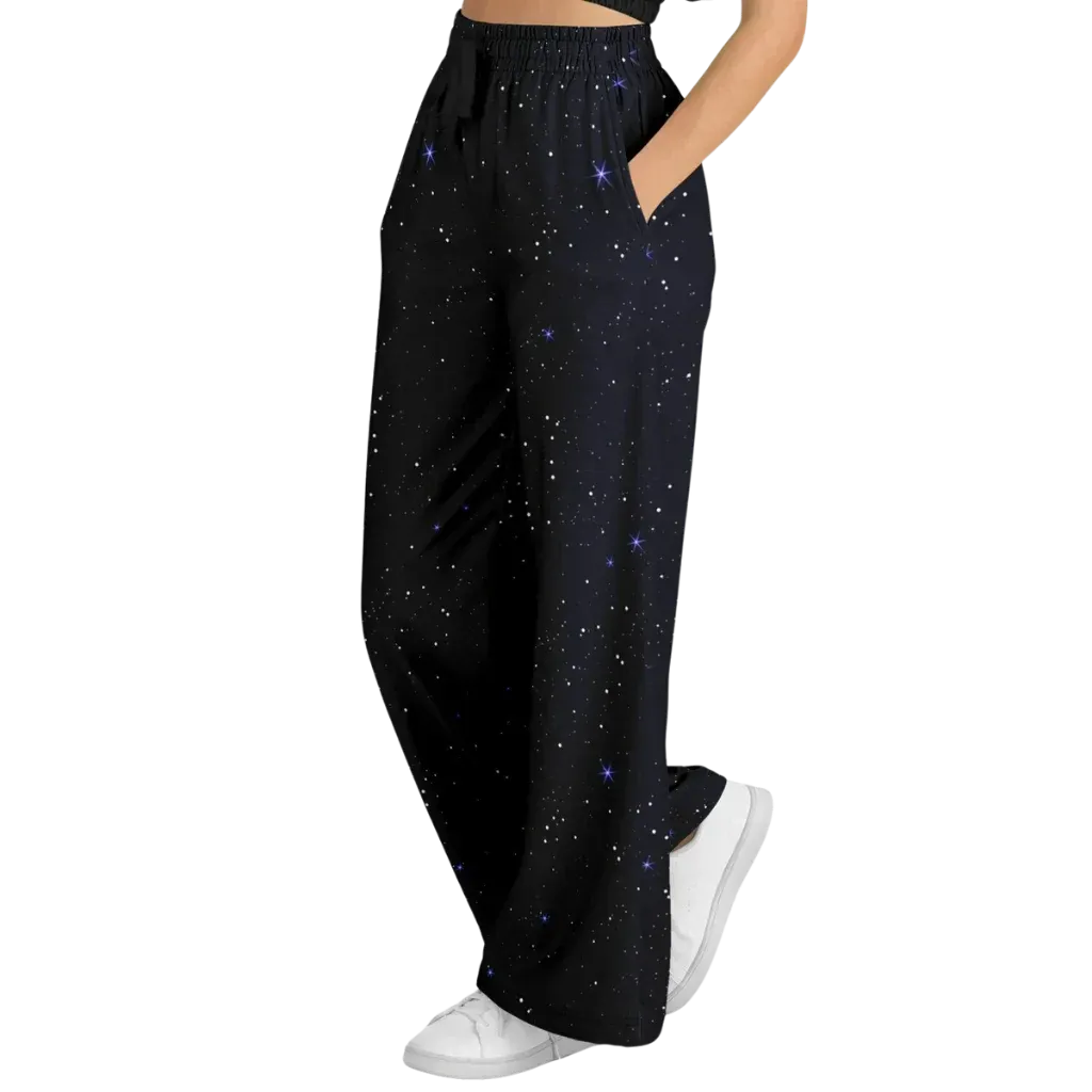 Sacred Geometry Flare Jogger With Night Sky Design