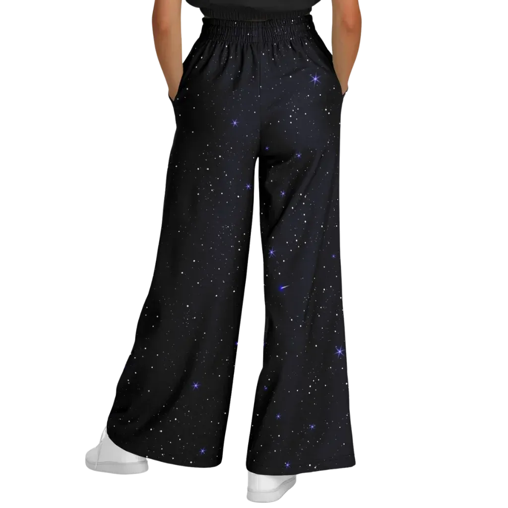 Sacred Geometry Flare Jogger With Night Sky Design