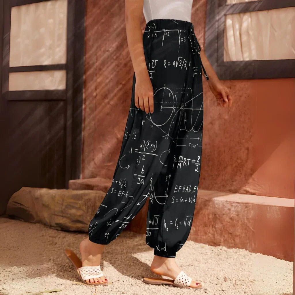 Sacred Geometry Harem Style Trousers in Black