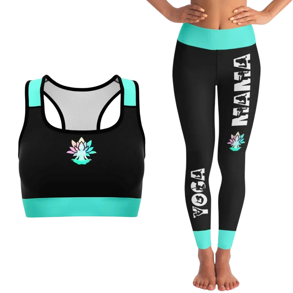 Seafoam Lotus Yoga Pant Set For Women - XS / XS