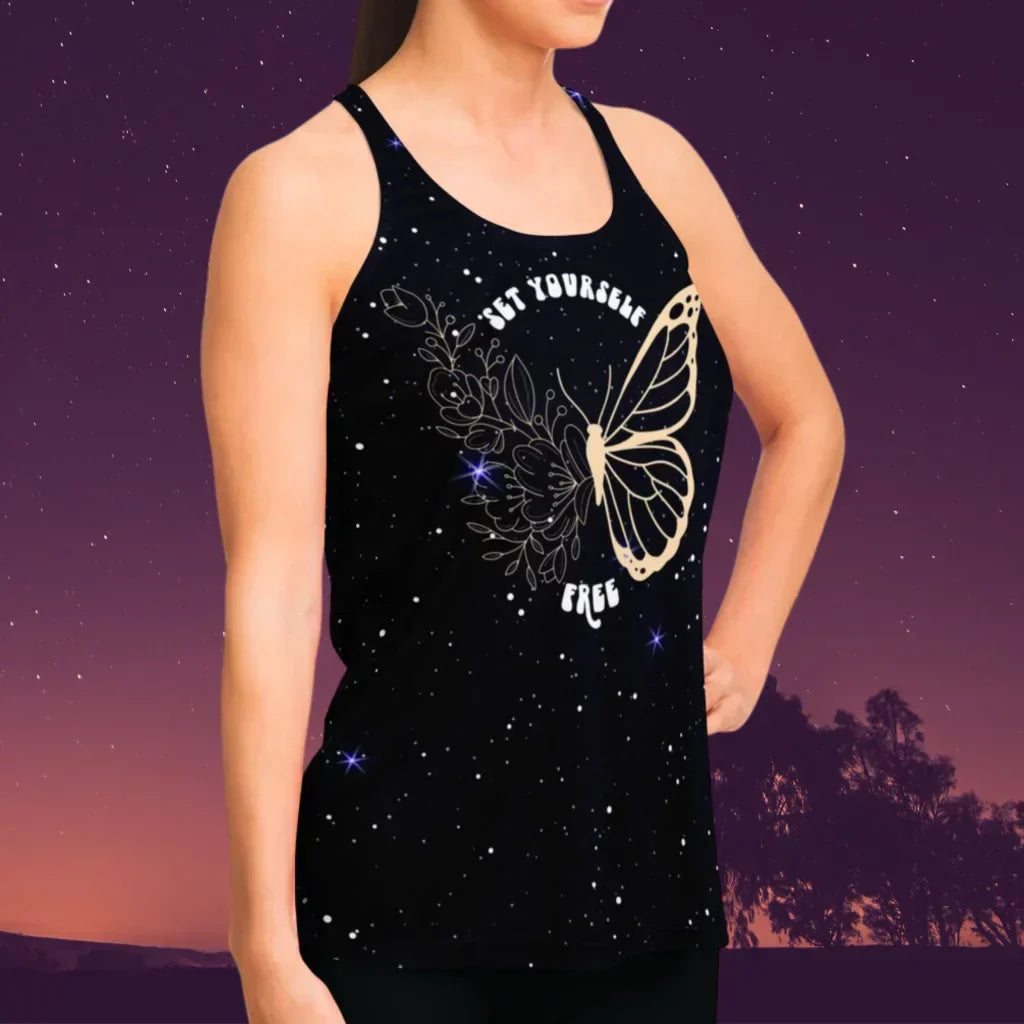 Set Yourself Free Womens Racerback Tank Tops