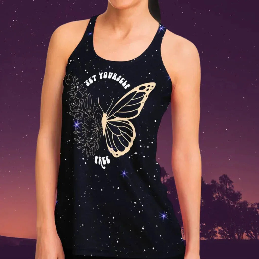 Set Yourself Free Womens Racerback Tank Tops
