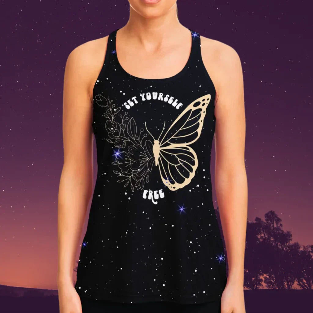 Set Yourself Free Womens Racerback Tank Tops