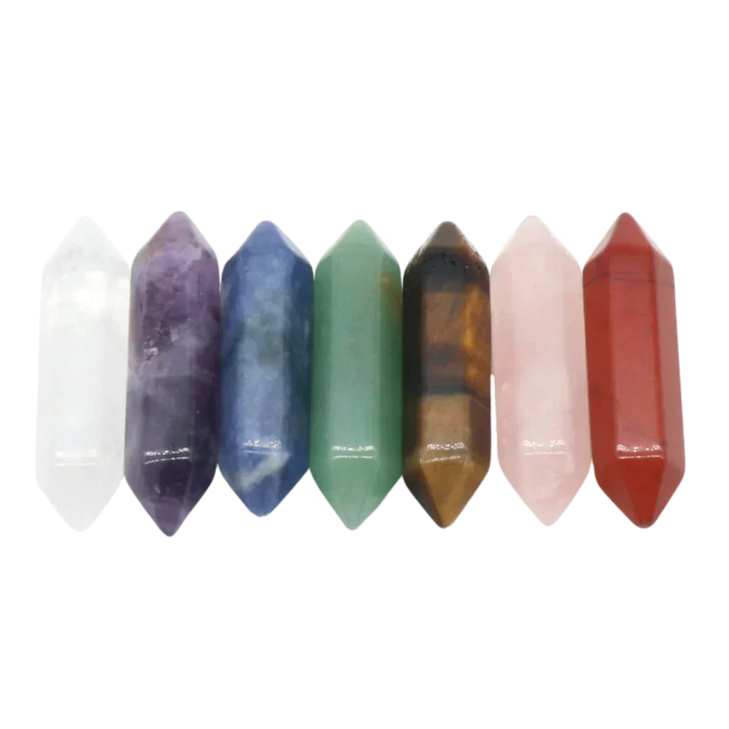 Seven Chakra Meditation Stones Set For Healing Rituals - Hexagonal Shape 7pcs Set