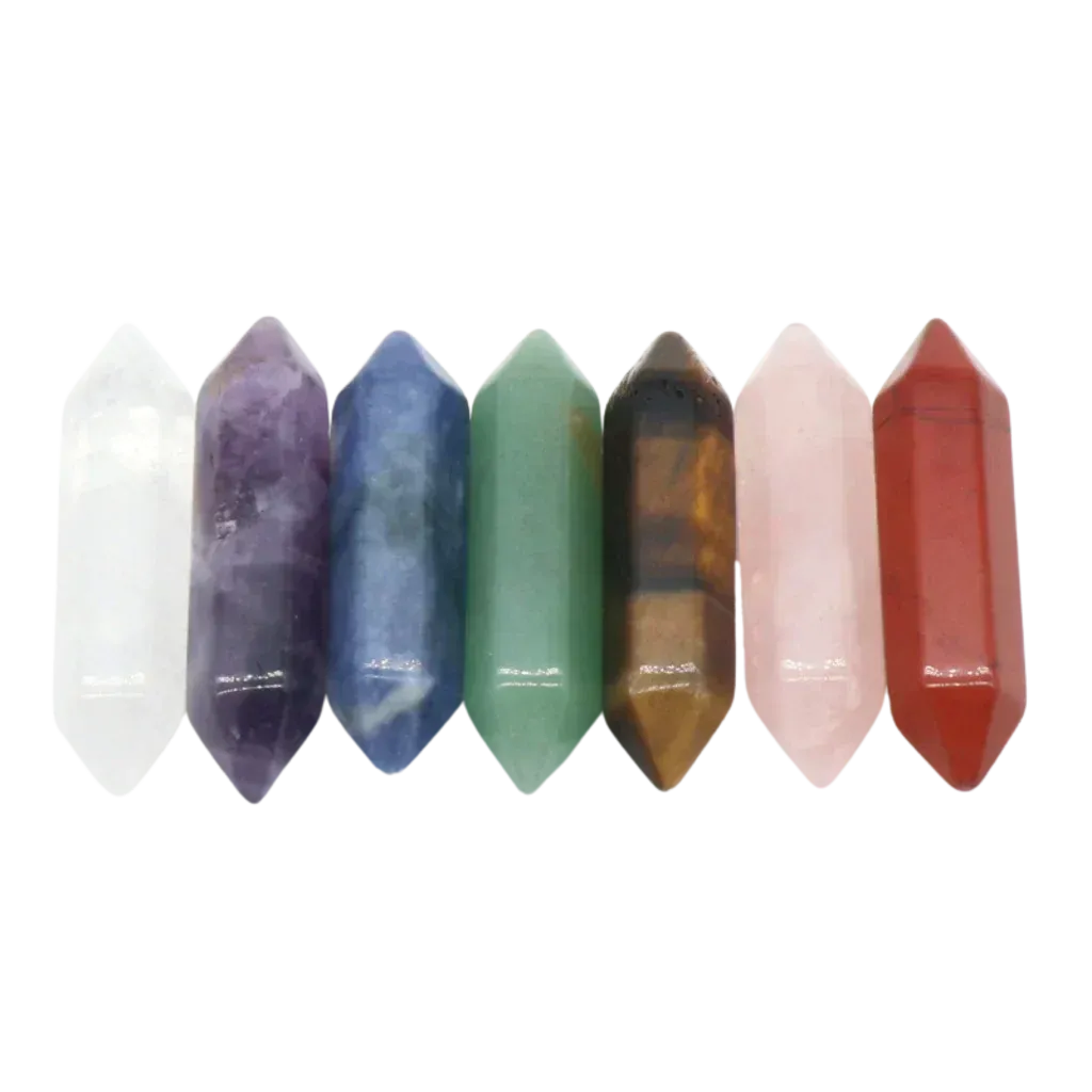 Seven Chakra Meditation Stones Set For Healing Rituals - Hexagonal Shape 7pcs Set