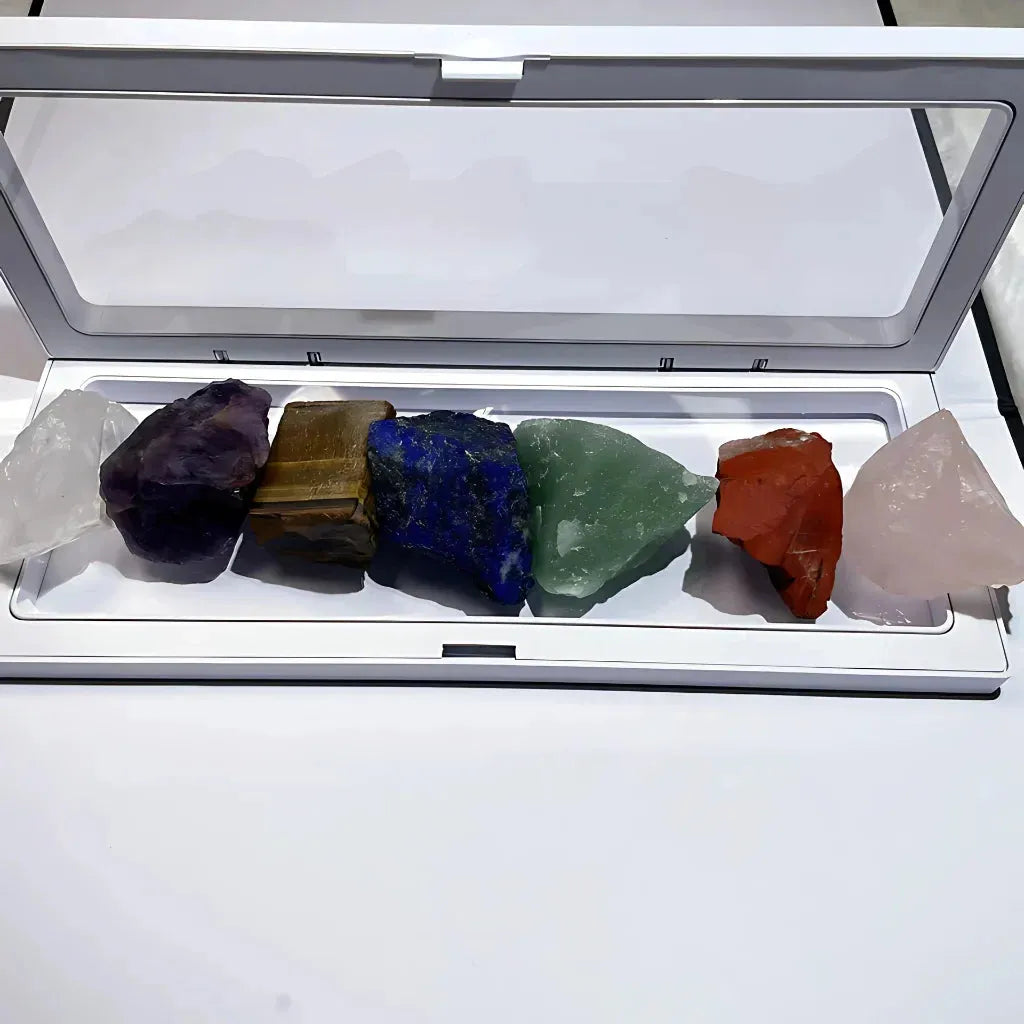 Seven Chakra Tumble Stones For Healing And Balance - Set of 7 + Free Bag