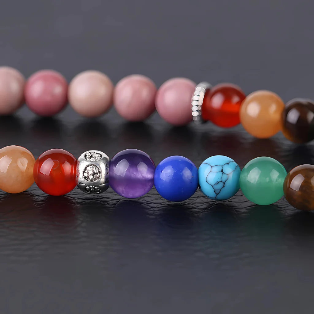 Seven Chakra Wrap Around Bracelet - Pink