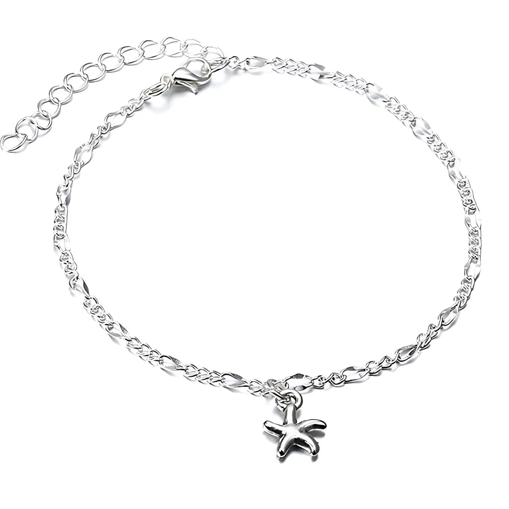 Silver Starfish Unique Ankle Bracelets For Boho Souls