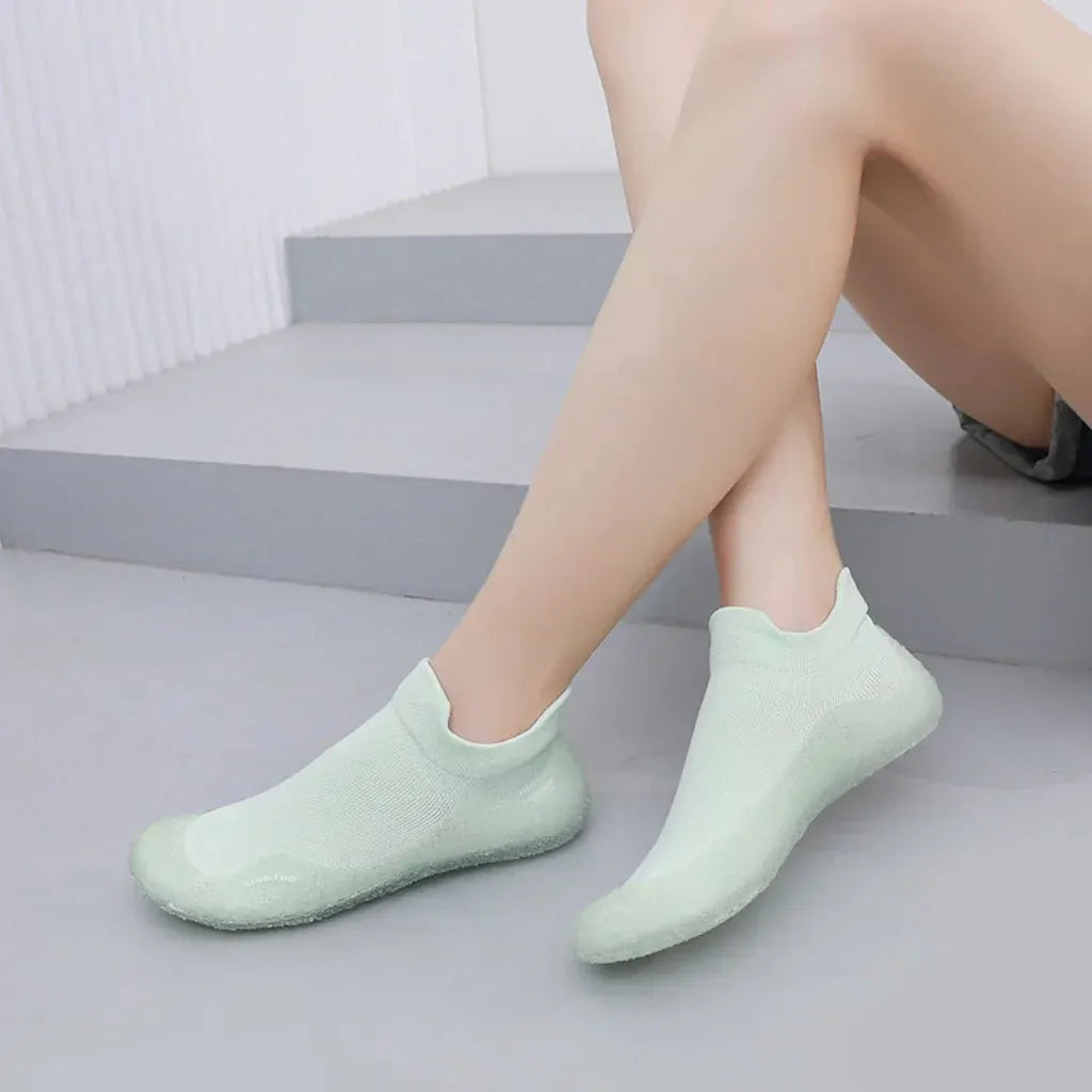 Slip On Yoga Shoes With Knitted Uppers And Grip Sole