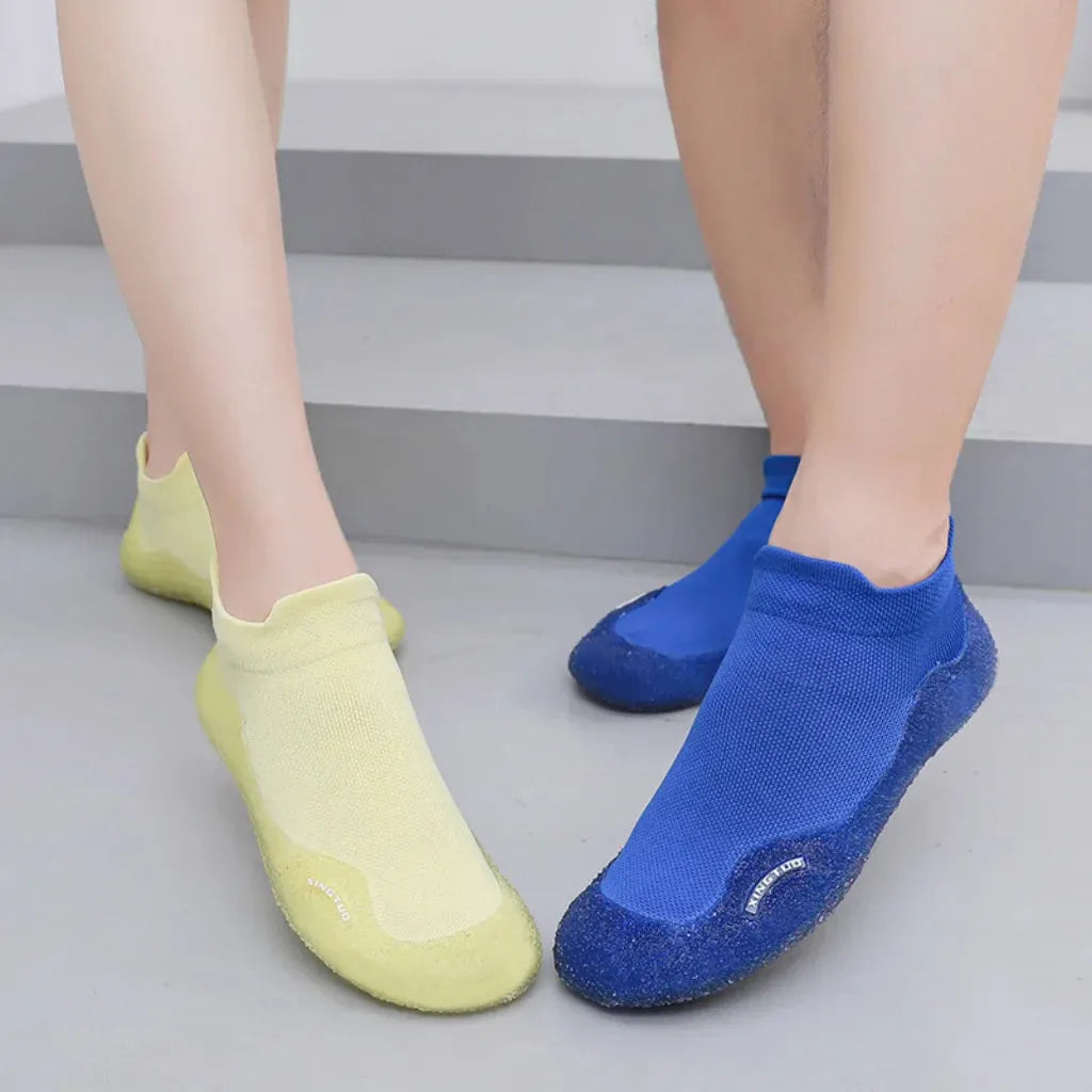 Slip On Yoga Shoes With Knitted Uppers And Grip Sole