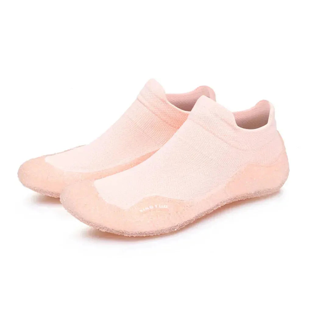 Slip On Yoga Shoes With Knitted Uppers And Grip Sole - Candy Pink / 35-36