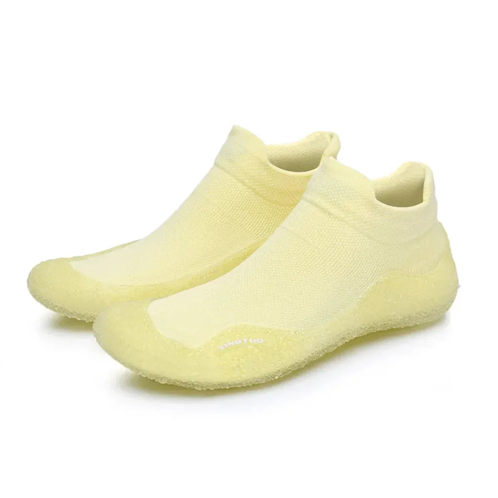 Slip On Yoga Shoes With Knitted Uppers And Grip Sole - Candy Yellow / 35-36